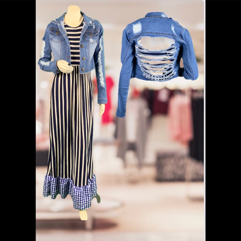 Distressed denim jacket - Picture 3 of 3